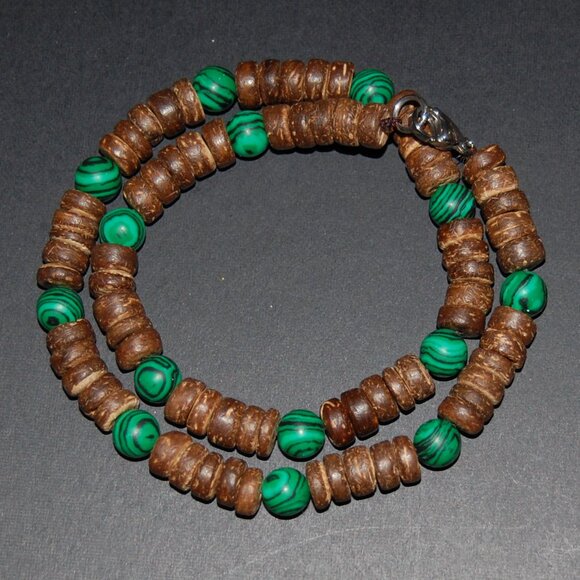 Men Necklace,Wood Necklace,Surfer Necklace,Tribal Style,Chocker,Beach Necklace - Picture 3 of 3